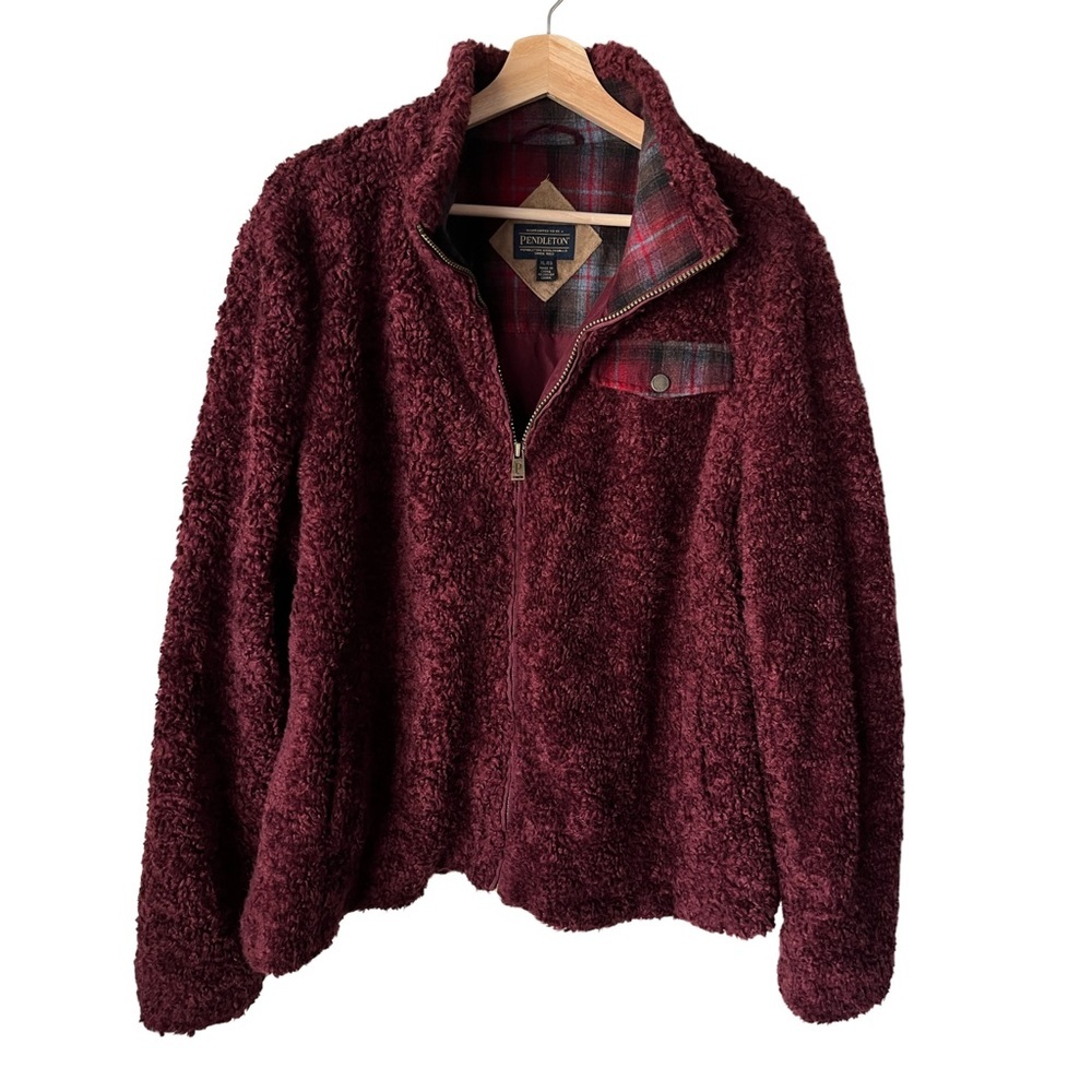 Pendleton full zip cozy jacket XL maroon